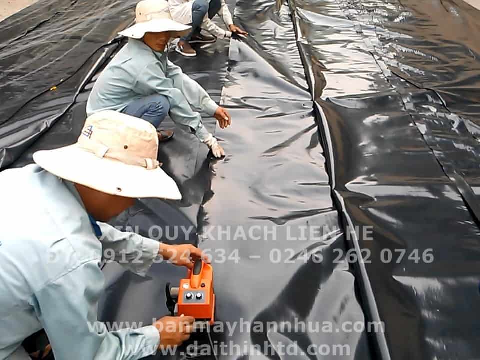 Máy hàn bạt hdpe ao nuôi tôm - model may han nhua g610