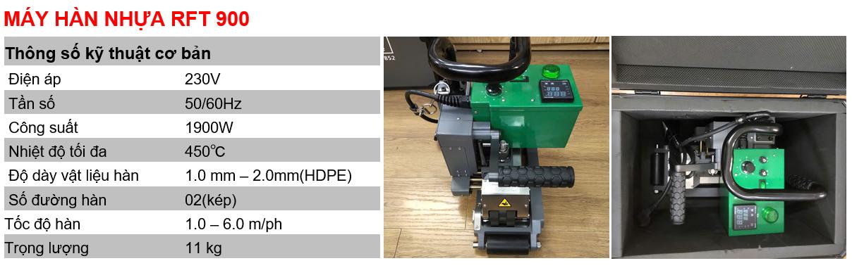 Th&ocirc;ng số kỹ thuật m&aacute;y h&agrave;n nhựa RFT900